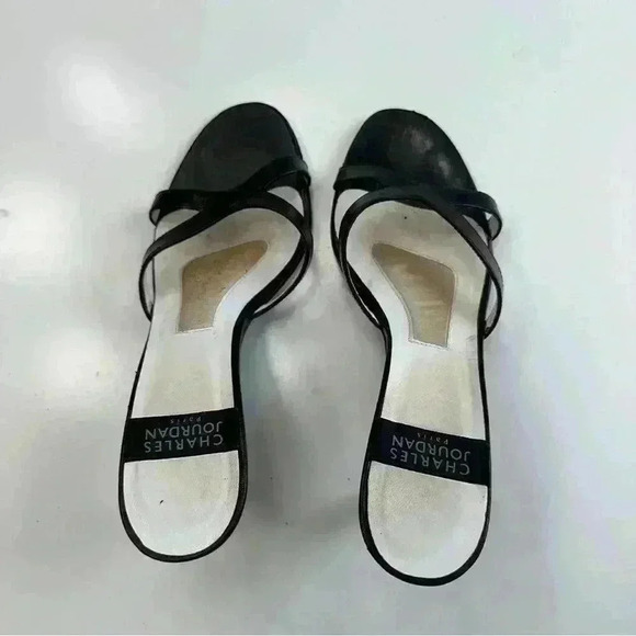 Charles Jourdan Paris Women’s Sandals Shoes Patent Heels Black Size 6 - Picture 4 of 9